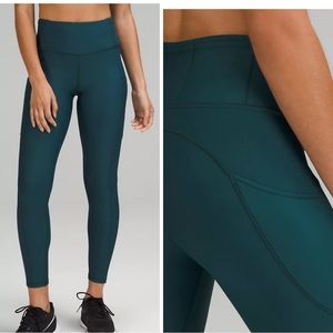 Lululemon Fast and Free High-Rise Fleece Tight 28" women’s size 10 NWT green